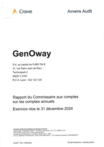 Thumbnail genOway Financial Report 2024