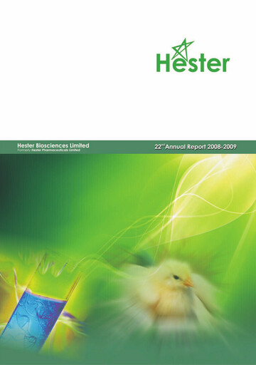 Miniature Hester Biosciences
 Rapport annuel 2008-2009