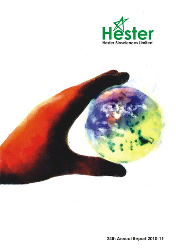 Miniature Hester Biosciences
 Rapport annuel 2010-2011
