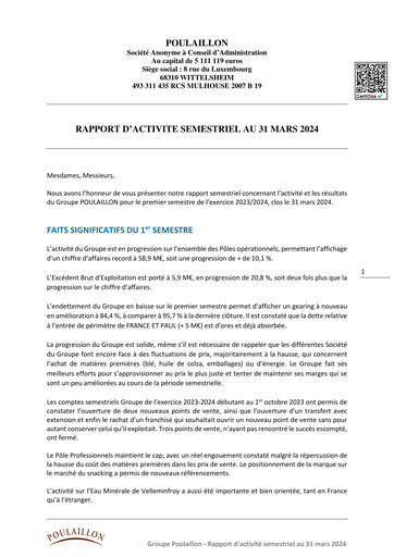Thumbnail Poulaillon Half-year Report fy2024-h1