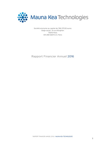 Thumbnail Mauna Kea Technologies Financial Report 2016