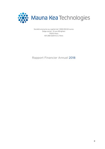 Thumbnail Mauna Kea Technologies Financial Report 2018