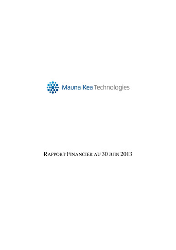 Thumbnail Mauna Kea Technologies Half-year Report 2013