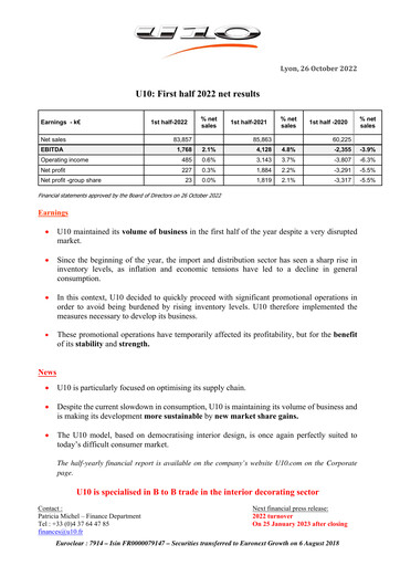 Thumbnail U10 Corp Half-year Report 2022-h1