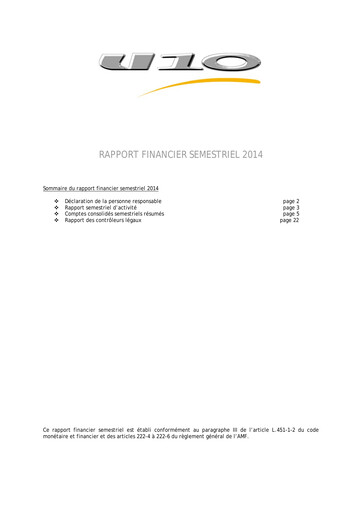 Thumbnail U10 Corp Half-year Report 2014-h1