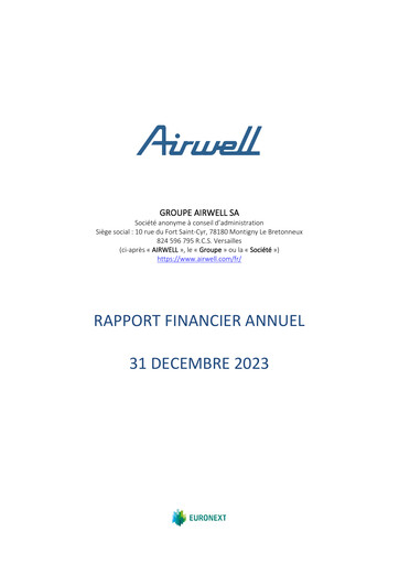 Miniature Groupe Airwell Rapport financier 2023