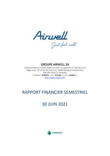 Thumbnail Groupe Airwell Half-year Report 2021-h1