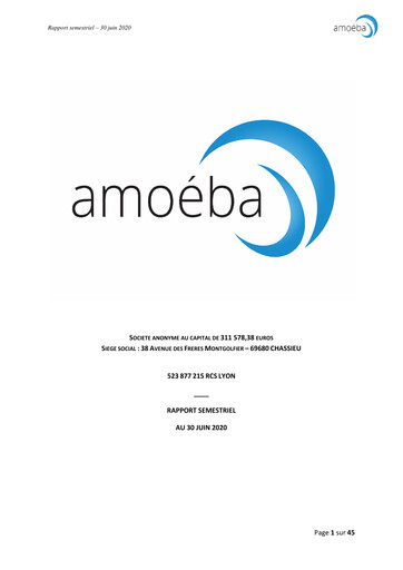 Thumbnail Amoéba S.A. Half-year Report 2020-h1