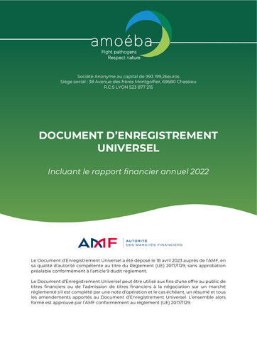 Miniature Amoéba S.A. Document d'enregistrement universel 2022