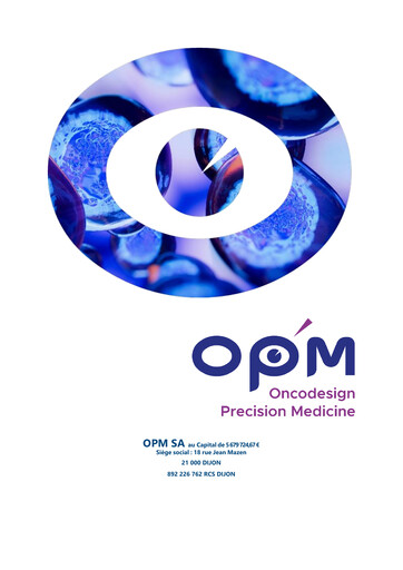 Miniature Oncodesign Precision Medicine Rapport annuel 2022