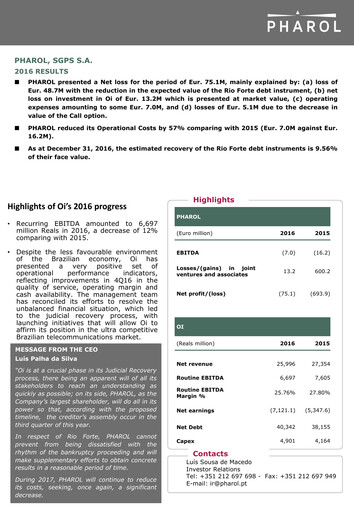 Thumbnail Pharol, SGPS S.A. Annual Report 2016
