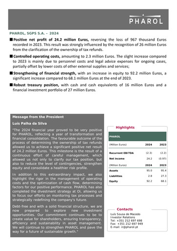 Thumbnail Pharol, SGPS S.A. Annual Report 2024