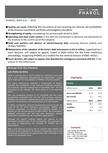 Thumbnail Pharol, SGPS S.A. Annual Report 2025