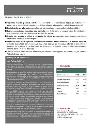 Thumbnail Pharol, SGPS S.A. Annual Report 2025