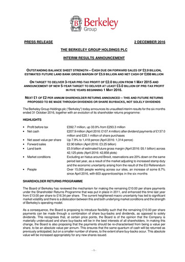 Thumbnail The Berkeley Group Half-year Report 2016-h1