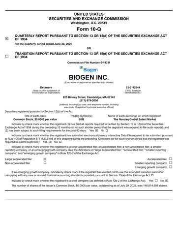 Thumbnail Biogen Quarterly Report 2025-q2