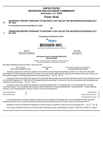 Thumbnail Biogen Quarterly Report 2026-q1