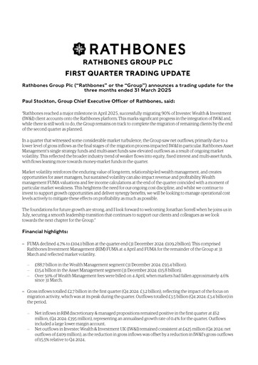 Thumbnail Rathbones Group Quarterly Report 2025-q1