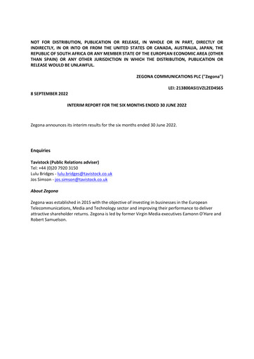 Vorschaubild Zegona Communications Halbjahresbericht 2022-h1