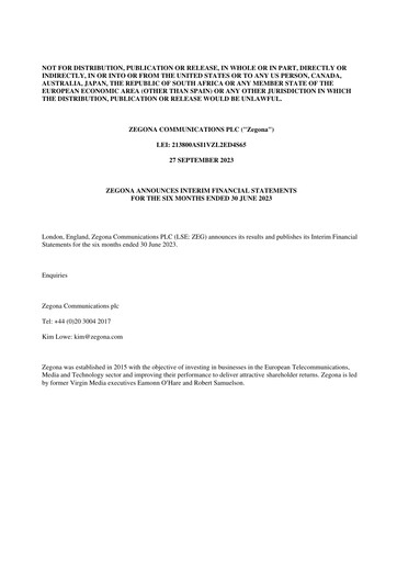 Vorschaubild Zegona Communications Halbjahresbericht 2023-h1