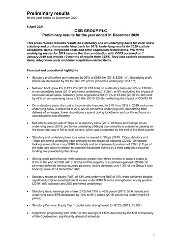 Thumbnail OSB Group Plc Financial Report 2020