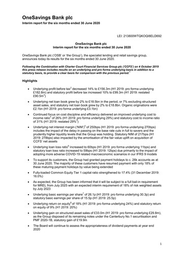 Thumbnail OSB Group Plc Half-year Report 2020-h1