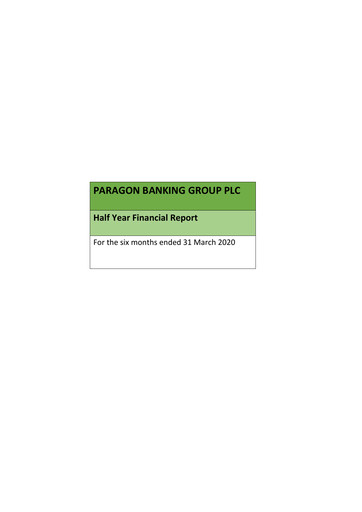 Miniature Paragon Banking Group Rapport semestriel 2020-h1