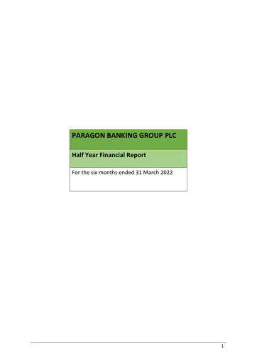Miniature Paragon Banking Group Rapport semestriel 2022-h1