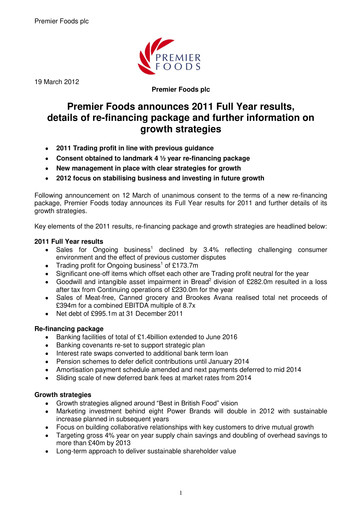 Vorschaubild Premier Foods Finanzbericht 2011