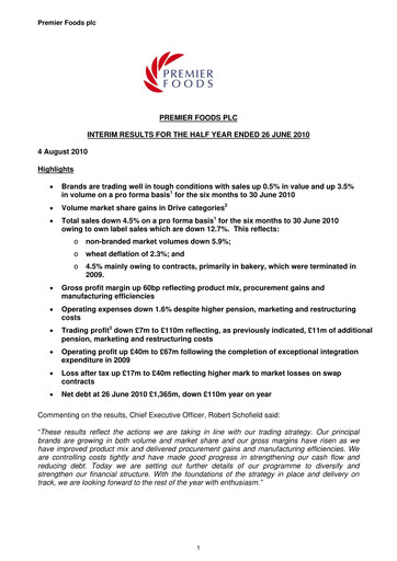 Thumbnail Premier Foods Half-year Report 2010-h1