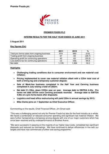 Thumbnail Premier Foods Half-year Report 2011-h1
