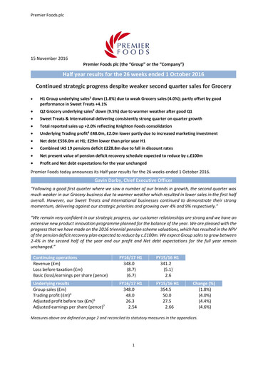 Thumbnail Premier Foods Half-year Report 2016-h1