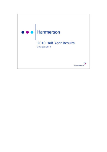 Thumbnail Hammerson Plc Half-year Report 2010-h1