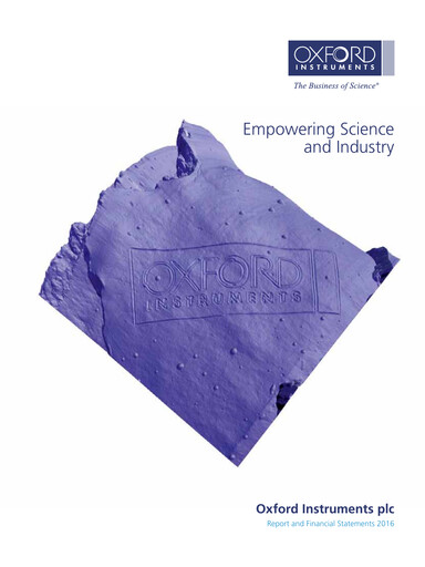 Thumbnail Oxford Instruments Annual Report 2016