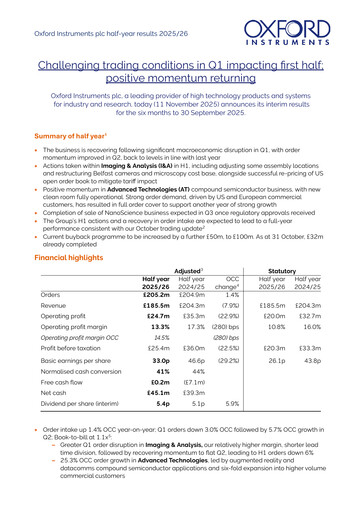 Thumbnail Oxford Instruments Half-year Report 2025-2026-h1