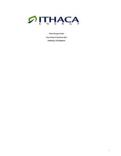 Thumbnail Ithaca Energy Financial Statement 2021