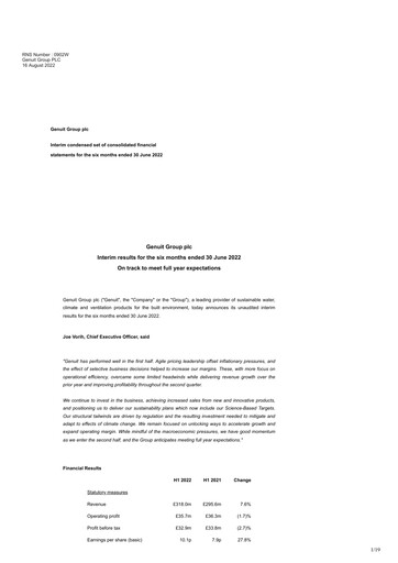 Thumbnail Genuit Group Half-year Report 2022-h1