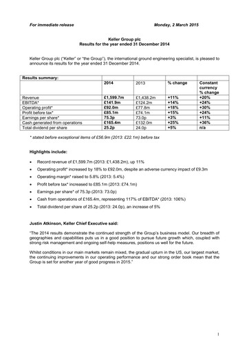 Thumbnail Keller Group Financial Report 2014