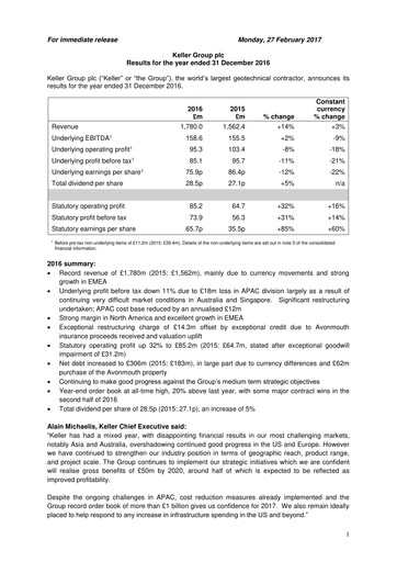 Thumbnail Keller Group Financial Report 2016
