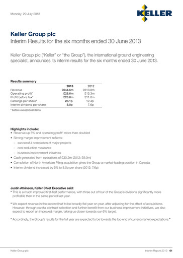 Thumbnail Keller Group Half-year Report 2013-h1