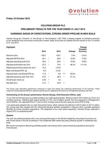 Thumbnail Volution Group Financial Report 2015