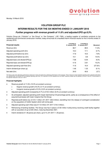 Miniature Volution Group Rapport semestriel 2018-h1