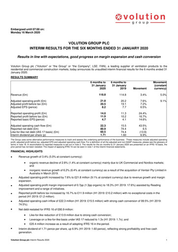 Miniature Volution Group Rapport semestriel 2020-h1