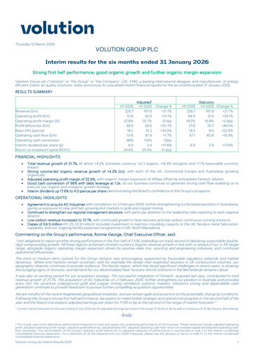 Miniature Volution Group Rapport semestriel 2026-h1