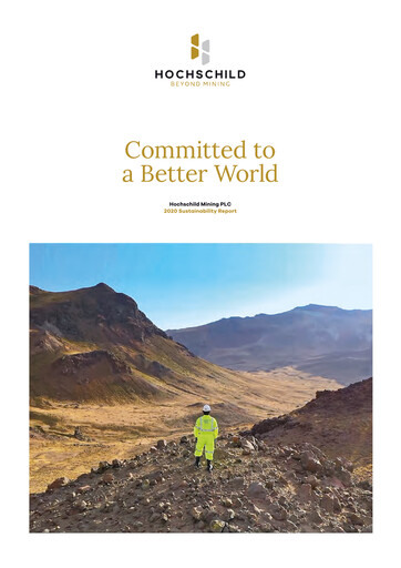 Thumbnail Hochschild Mining Sustainability Report 2020
