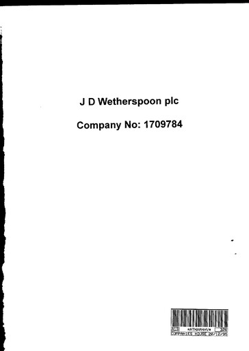 Thumbnail J D Wetherspoon Annual Report 1995