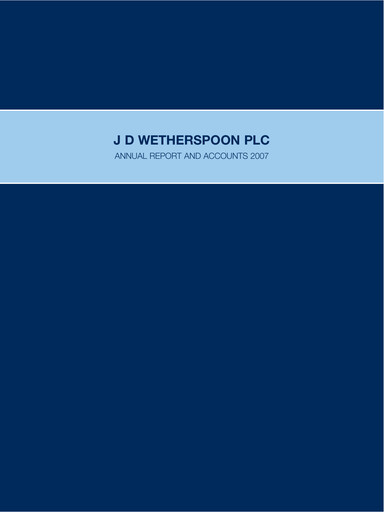 Thumbnail J D Wetherspoon Annual Report 2007