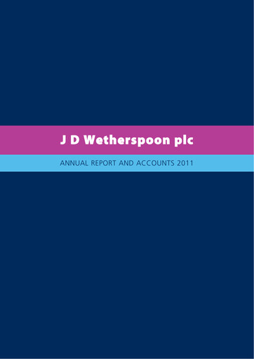 Thumbnail J D Wetherspoon Annual Report 2011