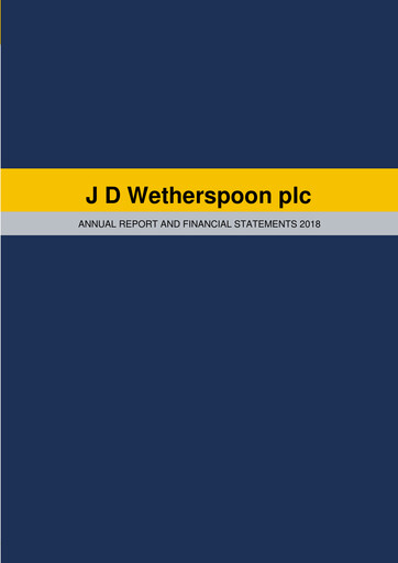 Thumbnail J D Wetherspoon Annual Report 2018
