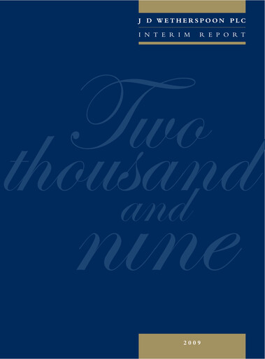 Thumbnail J D Wetherspoon Half-year Report 2009